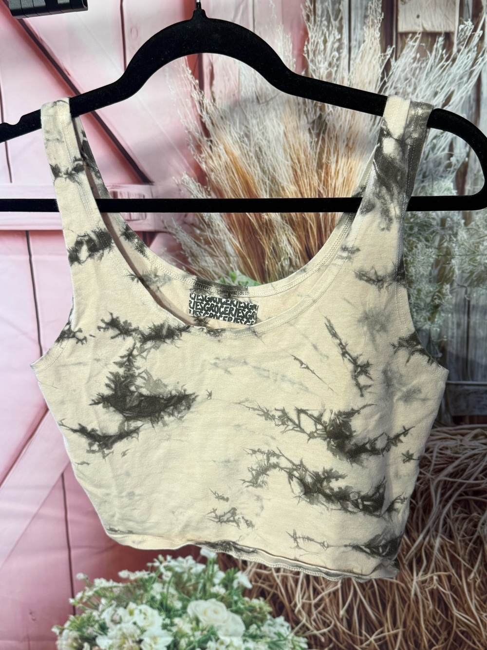 Groceries Cropped Tank Top Size Large Organic Cotton